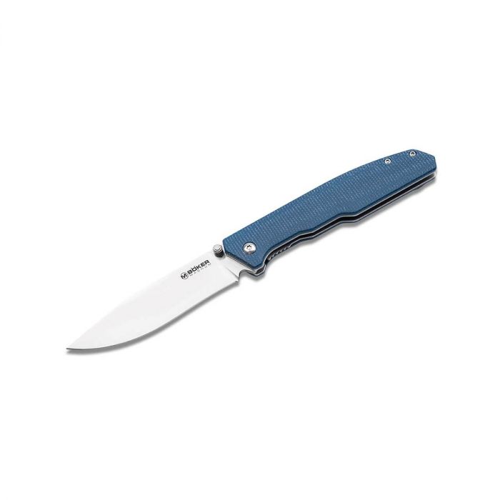 Складной нож Boker Deep Blue Canvas, сталь 440А, рукоять микарта