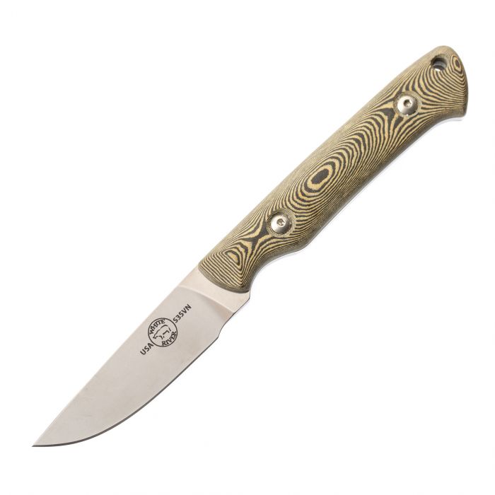 Нож White River Small Game StoneWash, сталь CPM S35VN, рукоять черно-коричневая микарта