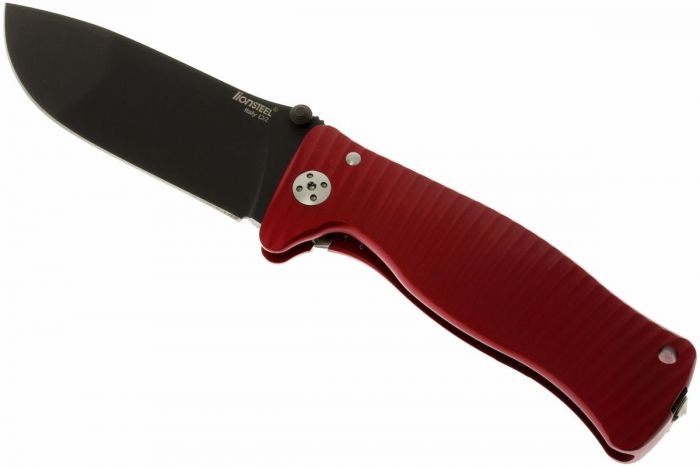 Нож складной LionSteel SR1A RB RED, сталь D2 Black Finish, рукоять алюминий (Solid®), красный