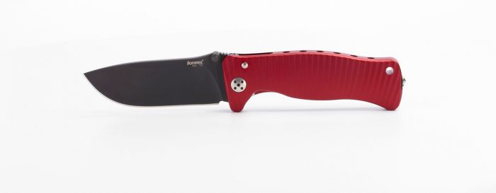 Нож складной LionSteel SR1A RB RED, сталь D2 Black Finish, рукоять алюминий (Solid®), красный