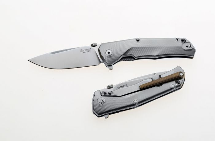 Нож складной LionSteel T.R.E. Bronze Titanium, сталь M390, рукоять титан